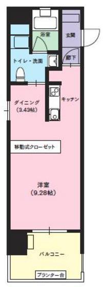 DER STRADA.Y2 ふじみ(1DK/10階)の間取り写真