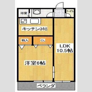ベルバランセ白鳥(1LDK/2階)の間取り写真