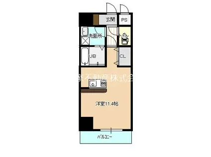 GRAND WISTERIA(ワンルーム/8階)の間取り写真