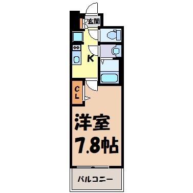 プレサンス上前津プレス(1K/6階)の間取り写真