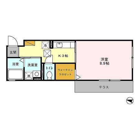 KSフォンティーヌ(1K/1階)の間取り写真