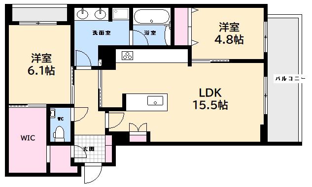 ALLUME(2LDK/4階)の間取り写真