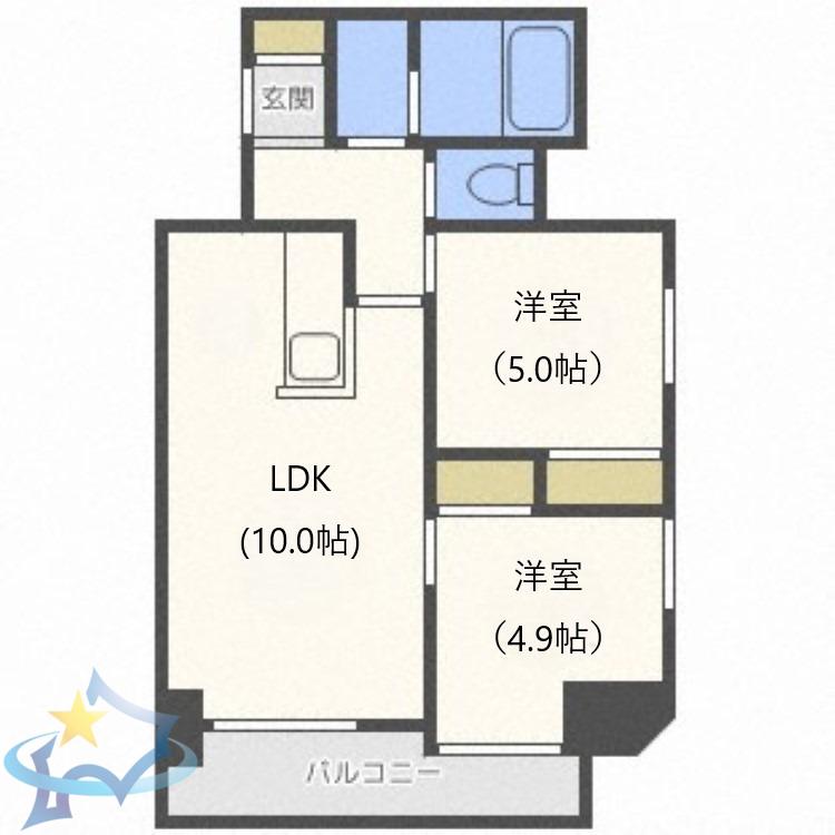 メゾン・ド・北円山(2LDK/11階)の間取り写真