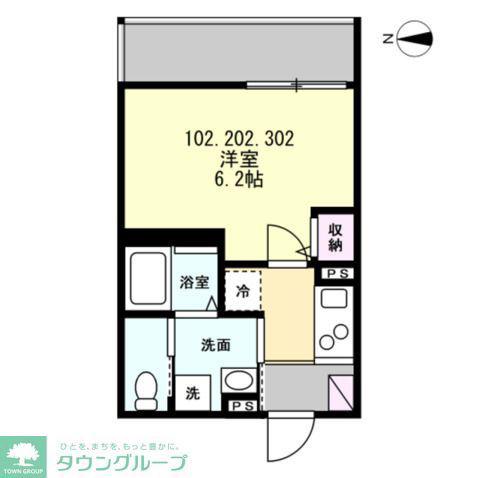ベイルームアドバンス橋本ウエスト(1K/1階)の間取り写真