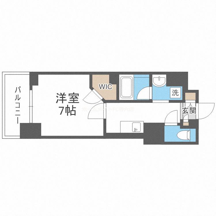 ハビテ靱センターコート(1K/10階)の間取り写真