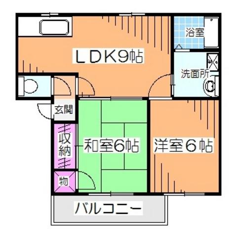 ダノイヴィラ(2DK/1階)の間取り写真