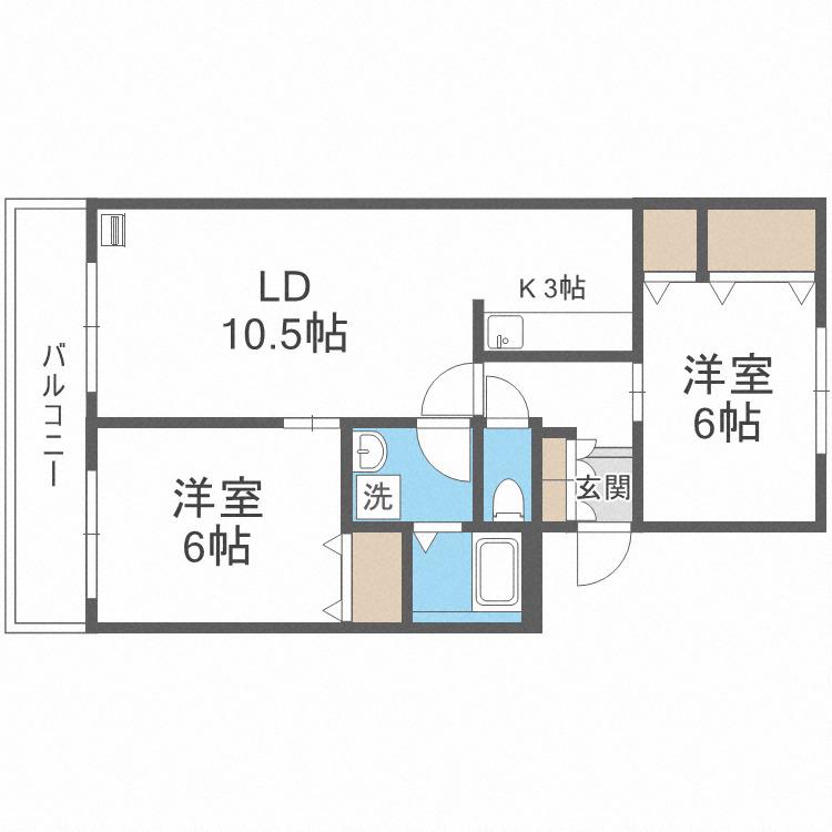 パレスニーノ35(2LDK/3階)の間取り写真