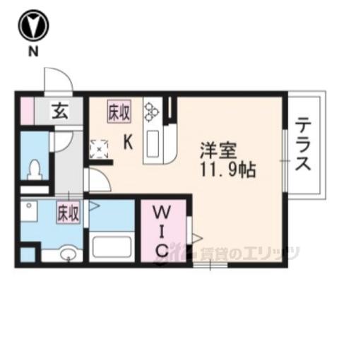 シャルマントリシティ3(ワンルーム/1階)の間取り写真