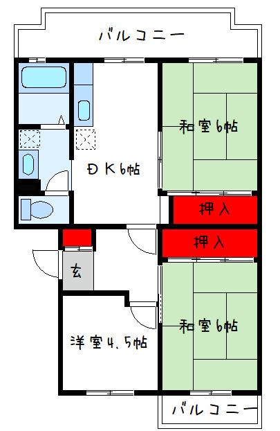 セピアコート山本(3DK/3階)の間取り写真