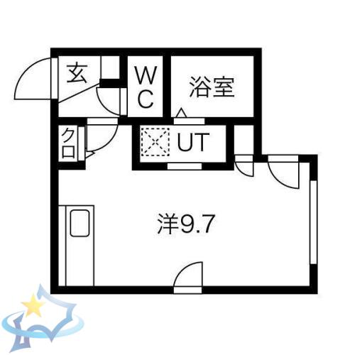 GRANDIR手稲(ワンルーム/2階)の間取り写真