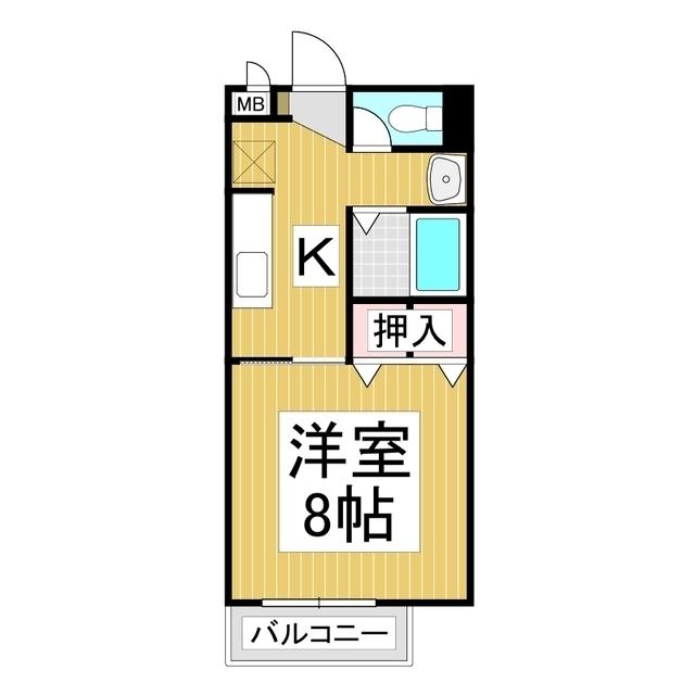 AURORA SHIMADA(1K/1階)の間取り写真