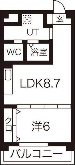 IIU361(1LDK/1階)の間取り写真