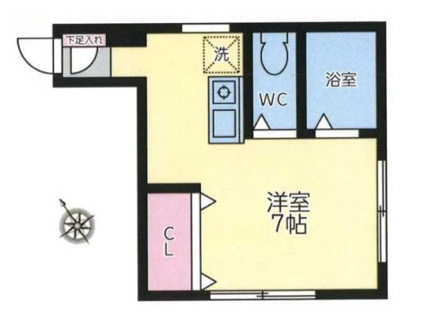 ジャスミン高田馬場(ワンルーム/1階)の間取り写真