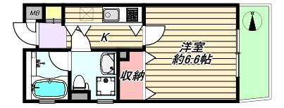 ワイズレジデンス北巽(1K/3階)の間取り写真