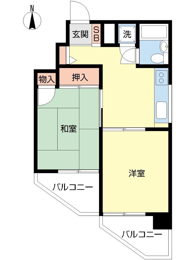 センチュリー末広(2K/7階)の間取り写真