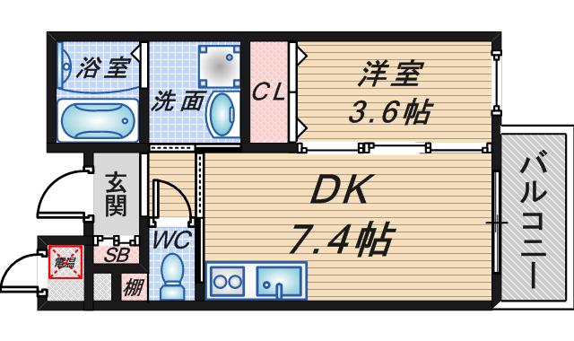 TAKAMATSU REIDENCE(1DK/3階)の間取り写真