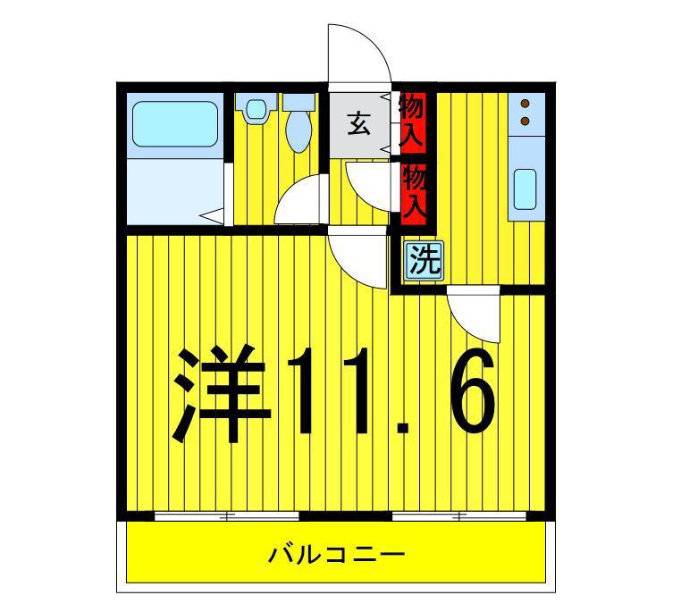 アクシーズグランデ三ノ輪(1K/4階)の間取り写真