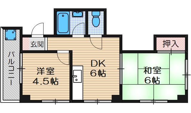 光栄ハイツ香露園(2DK/3階)の間取り写真