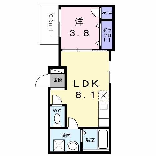 アルベロ・リーノ(1LDK/2階)の間取り写真