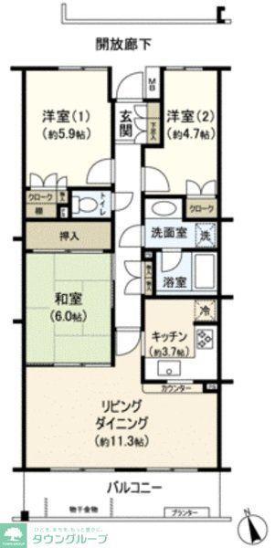 パークハイム宮前平(3LDK/3階)の間取り写真
