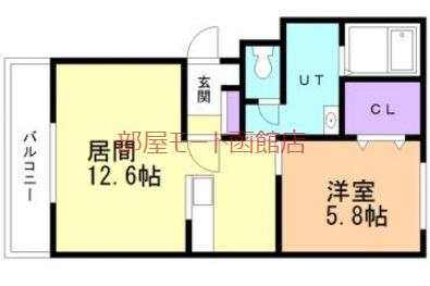 ルミエール富岡(1LDK/2階)の間取り写真