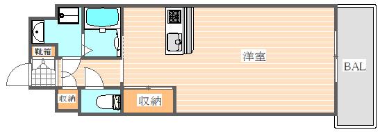ロイヤル博多駅前(ワンルーム/2階)の間取り写真