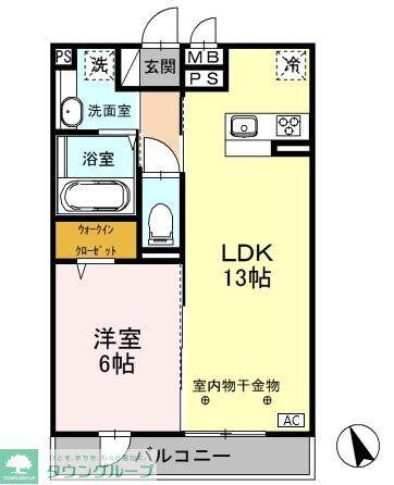 セジュール玉川(1SLDK/2階)の間取り写真