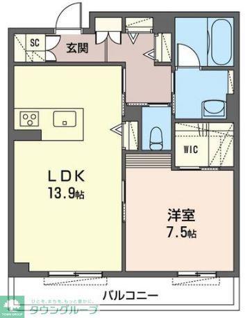 レオナ雅(1LDK/3階)の間取り写真