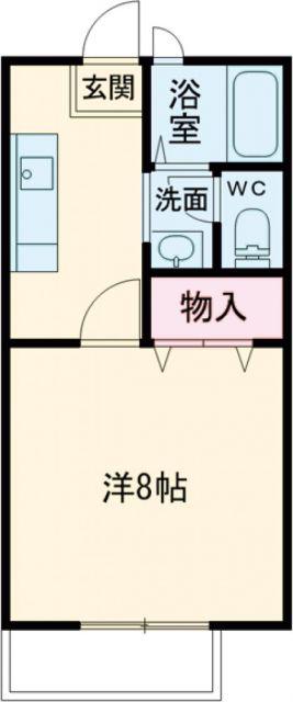 ビーラインイシイB(1K/1階)の間取り写真