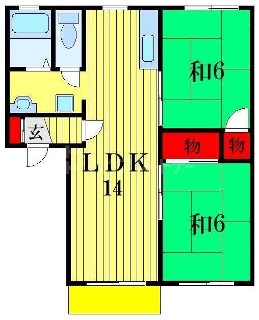 アークヒルカシワ(2LDK/1階)の間取り写真