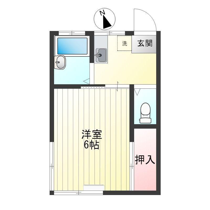 泉ハイツ(1K/2階)の間取り写真