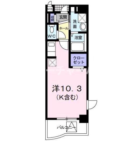 コートライブリーN II(ワンルーム/3階)の間取り写真