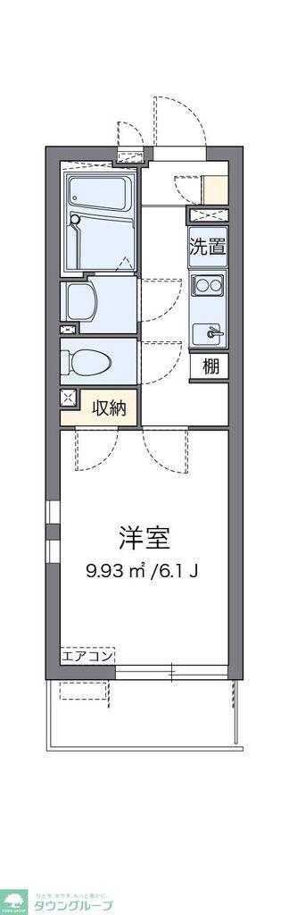クレイノスペランツァII号館(1K/1階)の間取り写真