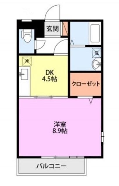 メゾンリヴィエール(1DK/2階)の間取り写真
