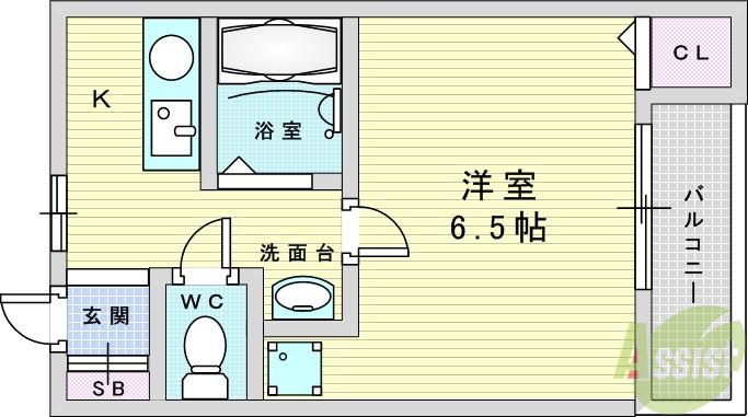メゾンド・ルミエール(1K/3階)の間取り写真