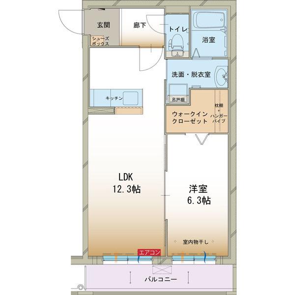 グランマーレ(1LDK/1階)の間取り写真