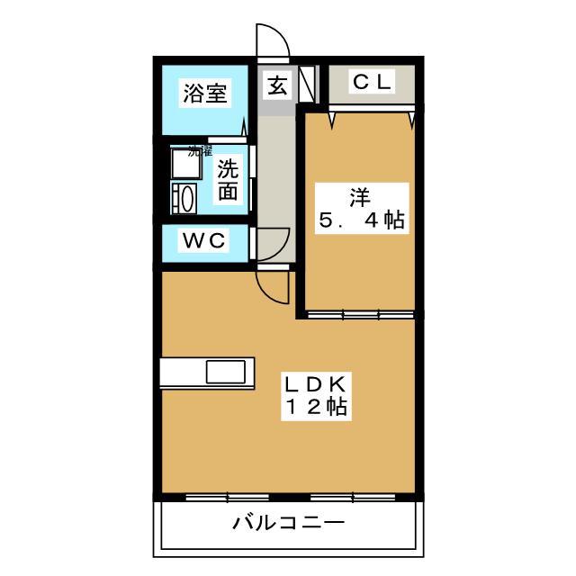 ムーンライトヒルズ(1LDK/3階)の間取り写真
