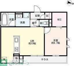 SIEBEN YOTSUYA(1LDK/1階)の間取り写真