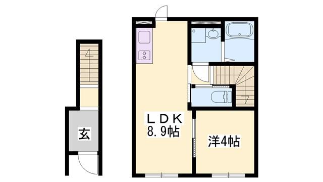 ル・レスト池田(1LDK/2階)の間取り写真
