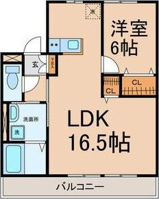 あおなみ線 中島駅(愛知) 徒歩17分 2階建 築24年(1LDK/1階)の間取り写真