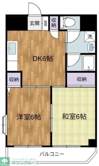いづみマンション一ツ橋(2DK/3階)の間取り写真