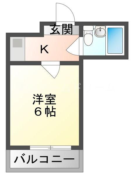 ロータリー門真(1K/6階)の間取り写真