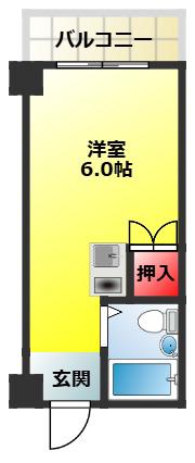 ベルメゾン・ロゼ(ワンルーム/1階)の間取り写真