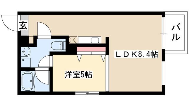 クロサスレジデンス徳川園(1LDK/4階)の間取り写真