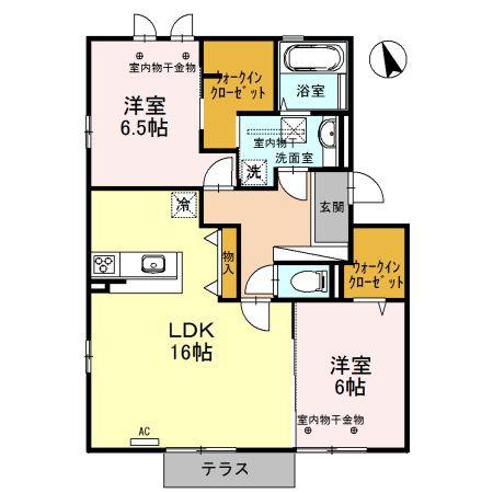 グレースフル華 A棟(2LDK/1階)の間取り写真