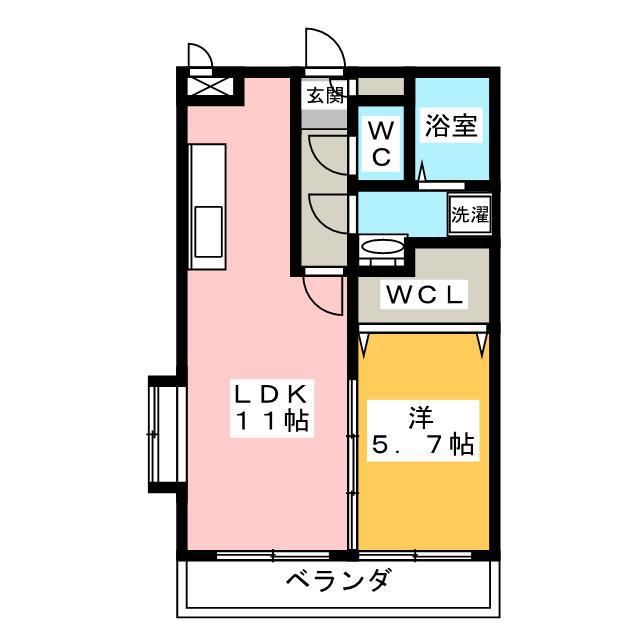 アルタイル(1LDK/4階)の間取り写真