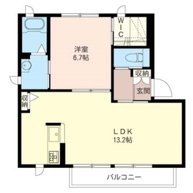 カサスクエアD(1LDK/1階)の間取り写真