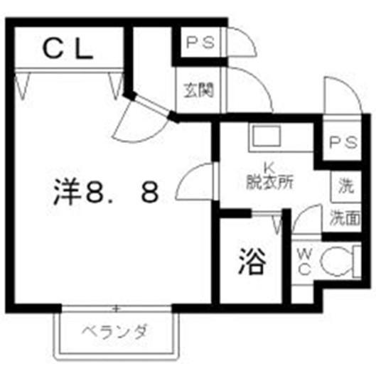 グランシャリオ(ワンルーム/5階)の間取り写真