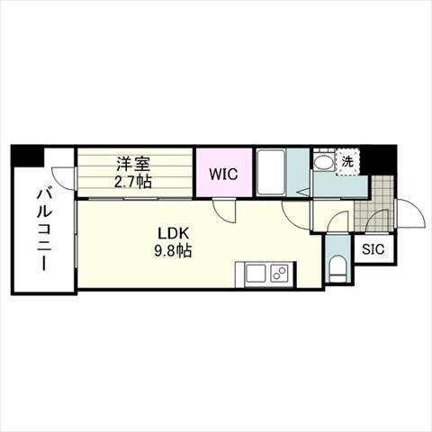 SーRESIDENCE 小川町(1LDK/12階)の間取り写真