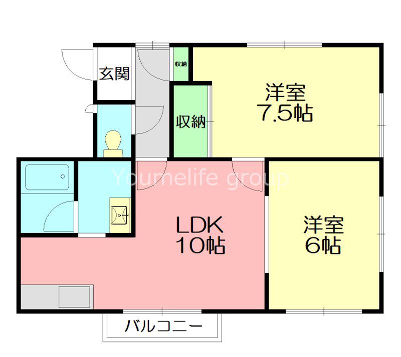 メゾンマイネル(2LDK/2階)の間取り写真